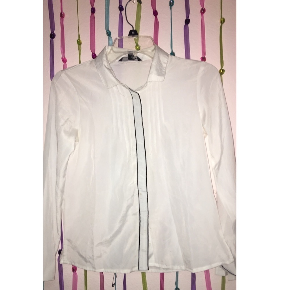 White flowy button down